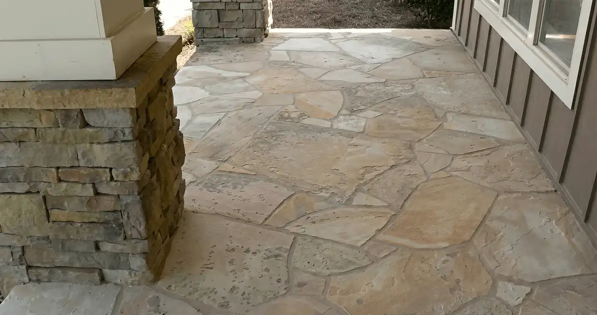 House entrance with professionally installed stone flooring in Fort Collins CO